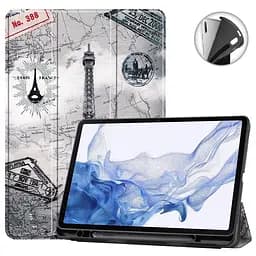 Чохол  SlimTPU Spen holder Samsung Galaxy Tab S10+ Plus / S9 Fe + / S9 Plus Ейфелева Вежа