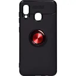Чохол-накладка Toto Car Magnetic Ring TPU Case Samsung Galaxy A20/A30 Black/Red