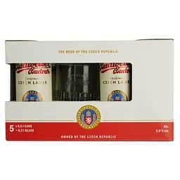 Набір: пиво Budweiser Budvar Original (5 шт. х 0.5 л = 2.5 л) + кухоль 0.3 л - мініатюра 5