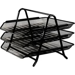 Лоток для паперів Buromax 3 в 1 металевий 35x29.5x27 см чорний (BM.6252-01)