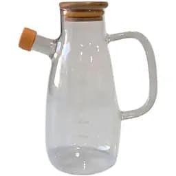 Пляшка для олії та оцту скляна з бамбуковою кришкою 650 мл Yiwu HP-34-1-650