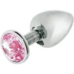 Металлическая анальная пробка Mai Attraction Toys №72 с розовым кристаллом