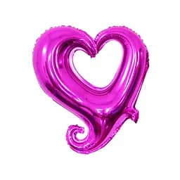 Куля повітряна фольгована (42 см) Серце яскраво-рожеве