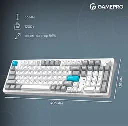 Клавиатура игровая механическая GamePro MK-305-WH Asgard Drakkar Keychron Super Red Switch Bluetooth 5.2/2.4 ГГц/USB White - мініатюра 15