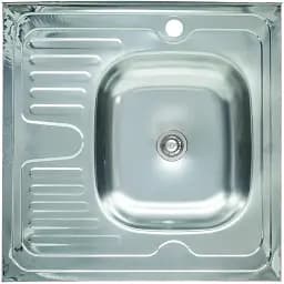 Кухонна мийка Рlatinum 6060 R з нержавіючої сталі 0.4 мм квадратна 60.5x60.5 см (000000412)