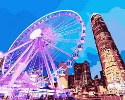 Картина за номерами "Нічний Гонконг" Ideyka KHO3612 40х50см