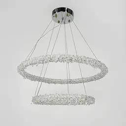 Невероятная хрустальная подвесная люстра Ø 60+40 см Ст. MD9105R-600+400 CH | Line F