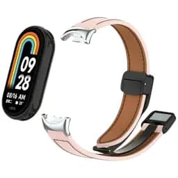 Ремінець для фітнес-браслета Xiaomi шкіряний браслет для Band 8 рожевий