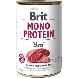 Монопротеиновый влажный корм для собак с чувствительным пищеварением Brit Mono Protein Beef с говядиной 400 г