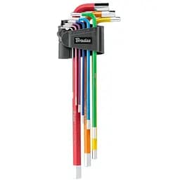 Набір шестигранних ключів Bradas HX 1,5-10 мм, 9 шт подовжені (DIY-HKH42-EL/B)