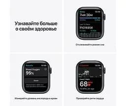 Смарт-годинник Apple Watch Series 7 GPS 45mm Midnight Aluminum Case with Midnight Sport Band [MKN53] Б/В [161674] - мініатюра 5