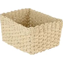 Кошик плетений МВМ My Home (MVM) TH-34 M 25х19х13 см бежевий (TH-34 M BEIGE)