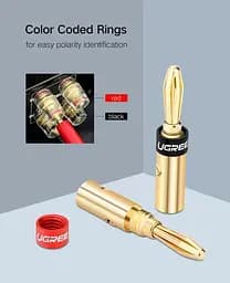 Конектор Brass Speaker Plugs UGREEN 30513 набір перехідників типу «банан» 4шт Жовтий (30513) - мініатюра 5