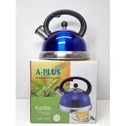 Якісний металевий чайник зі свистком з нержавіючої сталі для газової плити А-Плюс чайник нержавійка