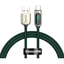 Кабель Baseus Display Fast Charging Cable USB to Type-C 66W 1m CASX020006 Green