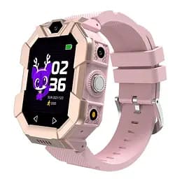 Дитячий смарт годинник Lemfo S11 з GPS трекером, 4G LTE, SIM картою, відеодзвінком, подвійною камерою, прослуховуванням, геолокацією та кнопкою SOS Рожевий