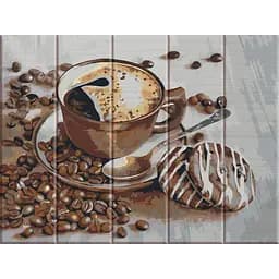 Картина за номерами на дереві Чашка кофе ArtStory 30х40 см різнокольорова 000169510