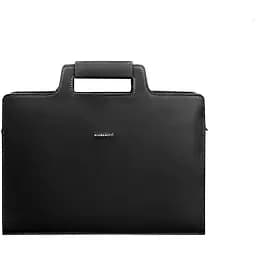 Шкіряна сумка для ноутбука і документів чорна Краст