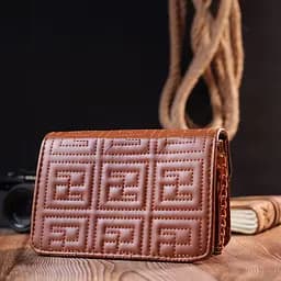 Компактна жіноча сумка з еко-шкіри на плече Vintage 18705 коричнева - мініатюра 9