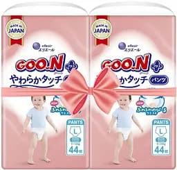 Набір трусики-підгузки GOO.N Plus для дітей 9-14 кг розмір L 88 шт.