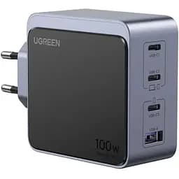 Зарядний пристрій 4xUSB 100W (3xUSB-C+USB-A) Gan Nexode Fast Charger Сірий X553 Ugreen