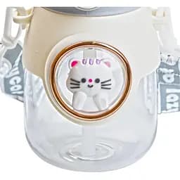 Пляшка для води Happy Life дитяча 820 мл з ручкою та ремінцем сірий HPGM2217G - мініатюра 5