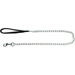 Повідець-ланцюг Trixie для собак з неопреновою петлею для рук M-L 100х0.3 см чорний 