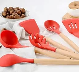 Набір кухонного приладдя Edenberg Silicone kitchen utensils set 12 предметів Червоний - мініатюра 6