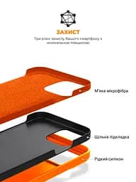 Силиконовый чехол с MagSafe для Apple iPhone 15 Pro Max, ICON2 MagCase, оранжевый, противоударный, панель с мягкой подкладкой, защита всего корпуса, поддержка беспроводной зарядки, совместим с защитными стеклами и пленками, ArmorStandart (ARM89277) - мініатюра 6