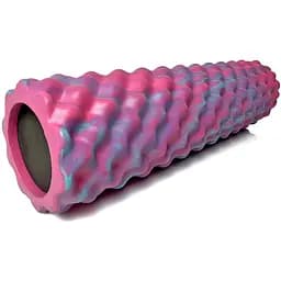 Масажний ролик EasyFit Bubbles 45 см Рожевий-блакитний (EF-3341-1-P)