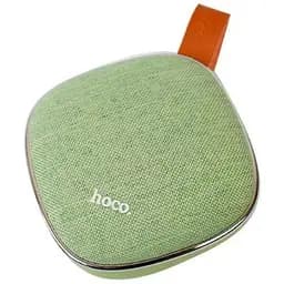 Колонка беспроводная плоская квадратная зеленая Bluetooth HOCO BS9 Light textile