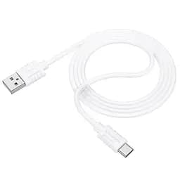 Кабель силиконовый USB на USB-C Borofone BX52 Airy 3a быстрая зарядка белый