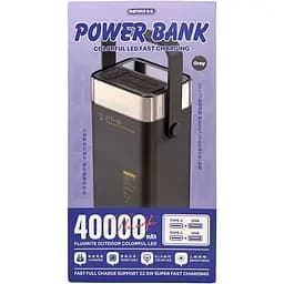 Павербанк Remax RPP-596 / 40000 мАг / до 22,5 Вт / USB-C+USB-A / PD+QC /з RGB ліхтариком / Сірий - мініатюра 6