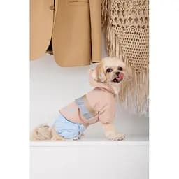 Дощовик Pet Fashion Tina для дівчаток розмір XS бежевий/блакитний - мініатюра 4