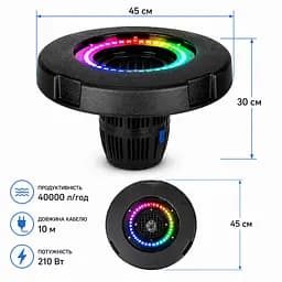 Фонтан, аератор для ставка Kruger Meier PondSplash Elite LED 40000 з LED-підсвіткою 40000 л/год - мініатюра 3