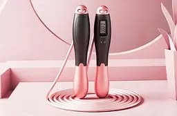 Швидкісна скакалка з лічильником EasyFit чорний-рожевий - мініатюра 6