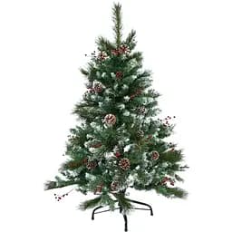 Ялинка штучна Devilon з червоними ягодами 120 см темно-зелена (100125)