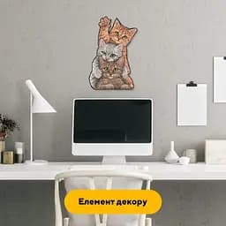 Пазл деревяний Котячі Забави, А3, Деревяна коробка 200 елементів - мініатюра 6