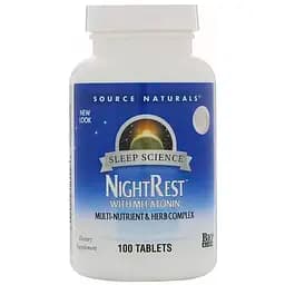 Мелатонин Source Naturals NightRest With Melatonin с травами 100 таблеток