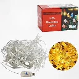 Гирлянда C 61481-65 Y 3.6 м, желтый свет от USB, 8 режимов освещения