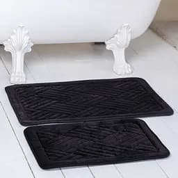 Набор ковриков для ванной/туалета фланелевый Lovely Svi 2шт: 50 x 80 см + 40 x 60 x 1.5 см Черный (191025)