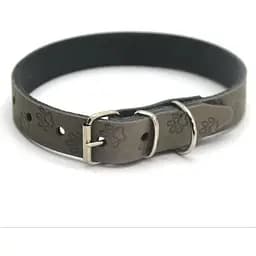 Нашийник для собак Zoo-hunt ОТ Лапка шкіряний тиснений сірий 3,0/41-51 см