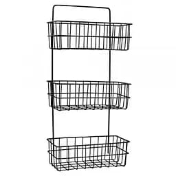 Настенная полка-органайзер Stenson 25.5х10х51 см черная (25588)