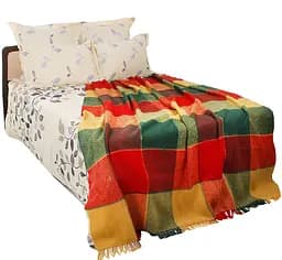 Плед вовняний Vladi Ельф 140х200 яскраво.жовто-червоно-зелений 1