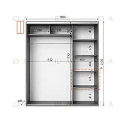 Шафа-купе Idea серія 5 180 x 60 x 210 см Венге темний - мініатюра 2
