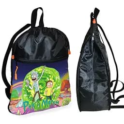 Рюкзак-мешок для обуви,спортивной формы Рик и Морти детская сумка для сменки с расширителем (01382)