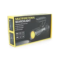 Ліхтар пошуковий BP-2303 LED PM60, 5 режимів, індикація заряду, живлення від 3*18650, IP65, кабель USB, 255х145х65мм, 0,860кг, Black, BOX - мініатюра 2