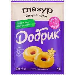 Глазур Добрик з агар-агаром зі смаком лимона жовта 100 г