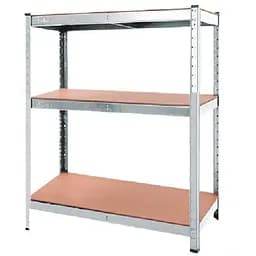Стелаж металевий 90x80x60 см ЦИНК 3 полички MДФ (8 мм) БОНА-ПРО