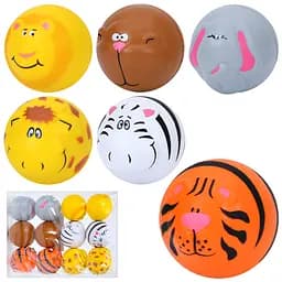 Набор мягких мячей детских фомовый, 5.5 см, животные, 12 шт. в упаковке